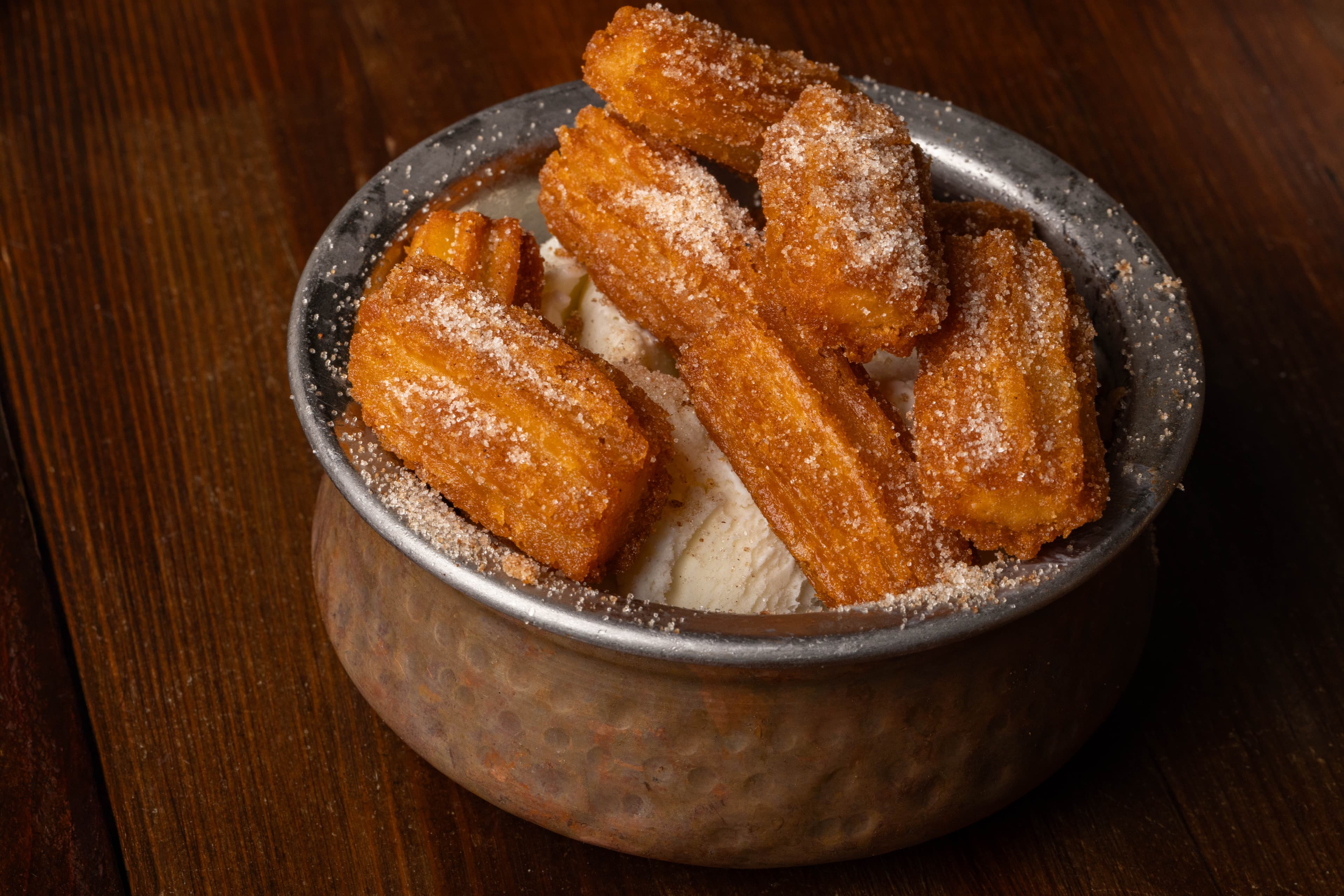 Churros con helado